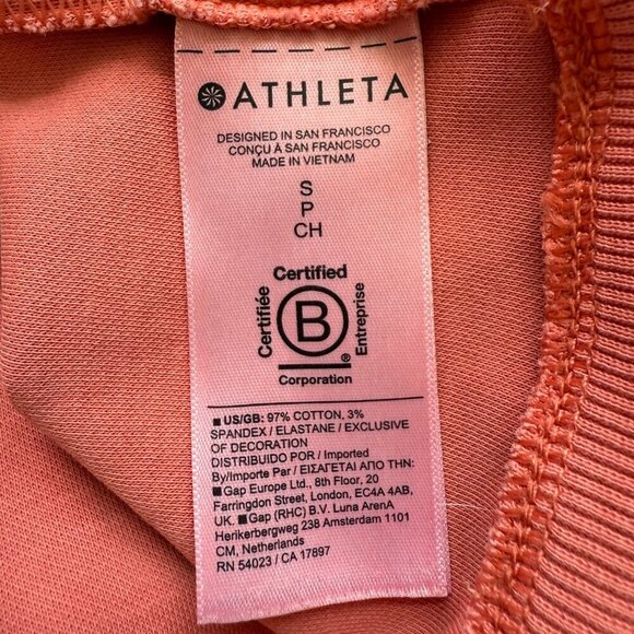 Athleta Sundown Hoodie Sweatshirt Pullover Women's Small Orange Coral Activewear - Picture 13 of 14
